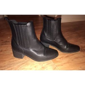 Faux leather chelsea boots